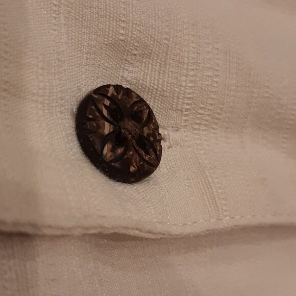 Caribbean Silk Cotton Beige Button-Down Shirt - Picture 8 of 11